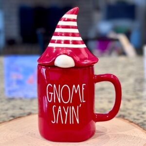 Rae Dunn By Magenta Ceramic Christmas Mug with Decorative Lid